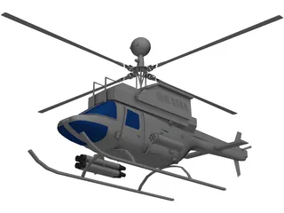 Bell OH-58D Kiowa 3D Model preview