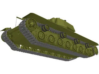 Russian SMK Heavy Tank 3D Model preview