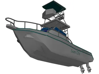 Grady White Boat 3D Model preview