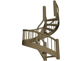 Spiral Staircase 3D Model preview