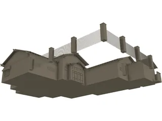 Clubhouse Crafts Style 3D Model preview