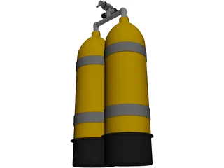 Twin Diving Tanks 3D Model preview