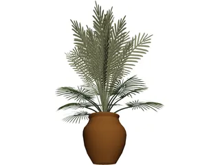 Large Potted House Plant 3D Model preview