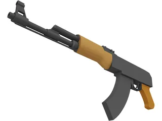 AK-47 Assault Rifle 3D Model preview