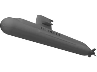 Australian Collins Class Submarine 3D Model preview