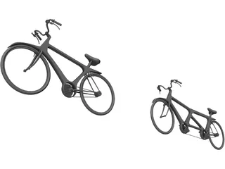 Modern Single and Tandem Bicycles 3D Model preview