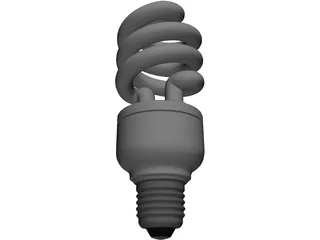CFL Light Bulb 3D Model preview