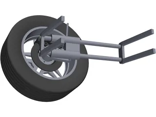 Sliding Pillar Suspension 3D Model preview