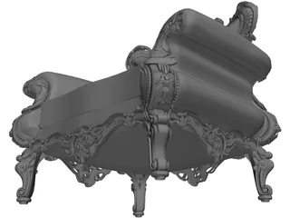 Armchair Continental 3D Model preview