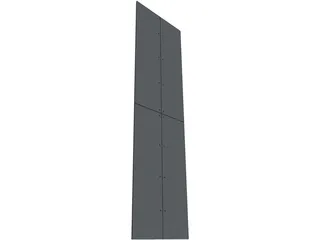 Glass to Fin Spider Connector with Glass 3D Model preview