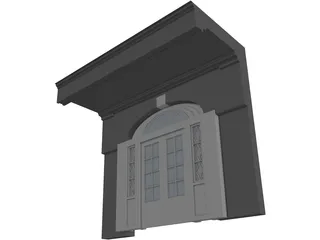 Federal Style Entry Double Doorway 3D Model preview