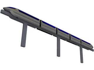 Monorail Train 3D Model preview