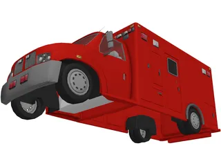 Firetruck Small 3D Model preview