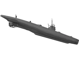 Modern Submarine 3D Model preview