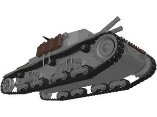 Semovente 75mm 3D Model preview