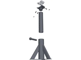 Axle Support Stand 3D Model preview
