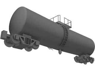 Tanker Rail Car 3D Model preview