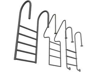 Pool Stairs 3D Model preview