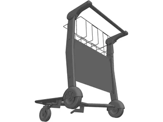 Airport Trolley 3D Model preview