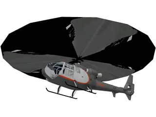 SA 342 Gazelle 3D Model preview