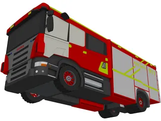 Scania Fire Truck 3D Model preview