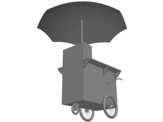 Hot Dog Cart 3D Model preview