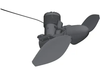 RC Cameron Plane Engine 3D Model preview