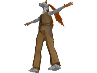Star Wars Jar Jar Binks 3D Model preview