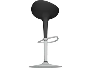 High Barstool 3D Model preview