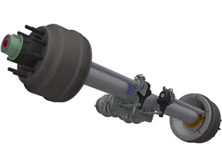 Axle Trailer 3D Model preview