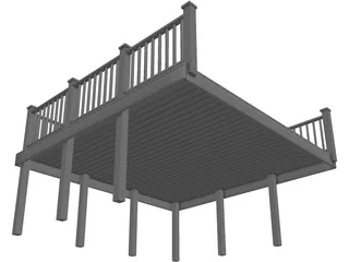 Wooden Deck 3D Model preview