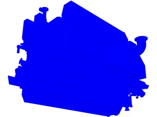 Marine Engine 3D Model preview