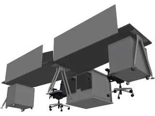 Office Table 3D Model preview