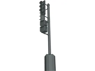 Traffic Signal Post 3D Model preview