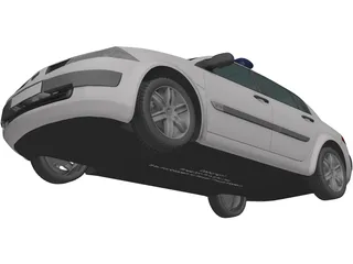 Renault Megane Police 3D Model preview