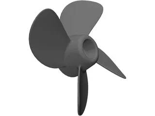 Propeller 4 Blade 3D Model preview