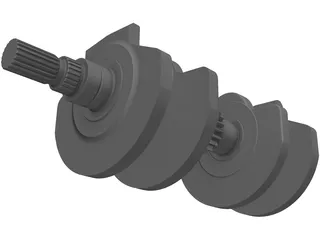 Honda VFR 400 NC30 Crankshaft 3D Model preview