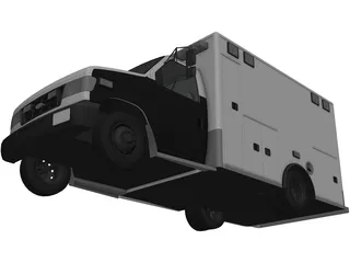 Ford E350 Ambulance 3D Model preview