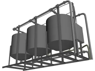 Water Filter Tanks 3D Model preview