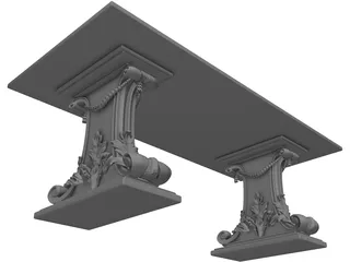 Rosewood Table 3D Model preview