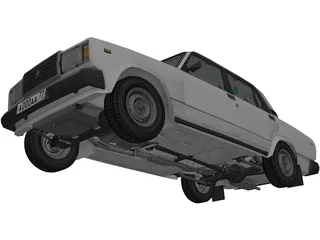 Vaz 2107 3D Model preview