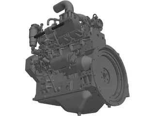 Cummins B3.3TAA Engine 3D Model preview