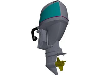 Yamaha Outboard Motor 3D Model preview