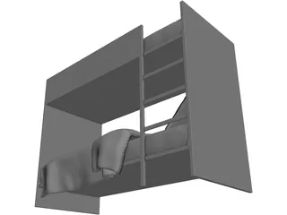 Children Stacked Bed 3D Model preview