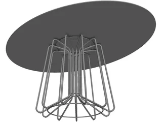 Zanotta Big Wire Elipse Table 3D Model preview