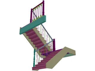 House Stairs 3D Model preview