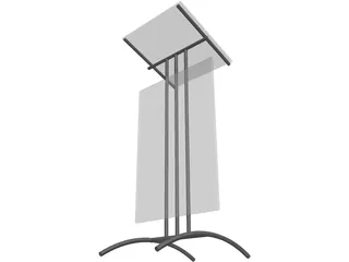 Glass Lectern Podium 3D Model preview