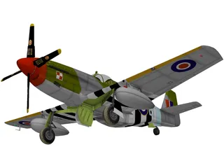 North American P-51 Mustang 3D Model preview