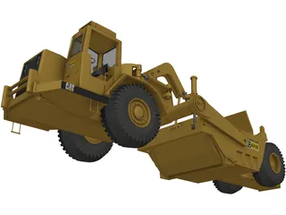 Caterpillar 631D Scraper 3D Model preview