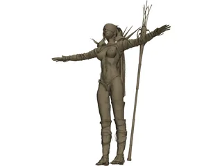 Woman Fighter 3D Model preview